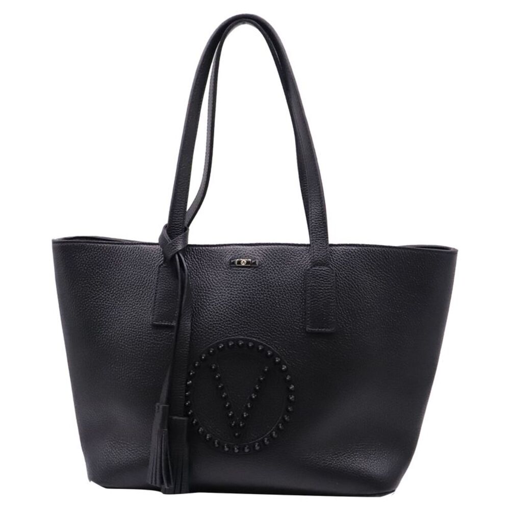 Valentino by Mario Valentino Soho Rock Logo Tote Bag in Black Leather